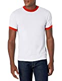 Augusta Sportswear Medium Ringer Tee Shirt, White/Red