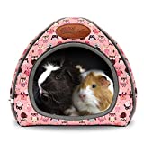 BWOGUE Guinea Pig House Bed Cozy Hamster Cave Large Hideout for Dwarf Rabbits Hedgehog Bearded Dragon Winter Nest Hamster Cage Accessories