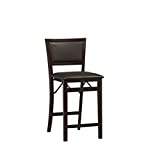 Riverbay Furniture Wooden 24" Pad Back Folding Counter Stool in Chocolate