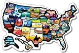 RV State Sticker Travel Map - 23x13 Inch Large Visited USA States Map - Bright Non-Fade 50 US State Stickers - Long-Lasting United States Decals for RV, Camper, Trailer, Motorhome (GlibertVillageGoods)