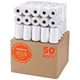 MUNBYN 2 1/4 x 50ft Thermal Paper (50 Rolls), BPA Free Receipt Paper, 58mm Thermal Receipt Paper