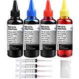 KSI Ink Refill kit 4x100ml for Canon 250 251 270 271 225 226 1200 2200 PG245 CL246 PG210 Refillable Ink Cartridge CIS CISS System with 4 Syringes ( BK, C, M, Y )