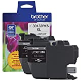 Brother Genuine LC30132PKS 2-Pack High Yield Black Ink Cartridges, Page Yield Up to 400 Pages/Cartridge, LC3013