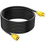 RVGUARD 3 Prong 30 Amp 40 Foot Generator Extension Cord, NEMA L5-30P/L5-30R 125V 10 Gauge SJTW Generator Power Cord with Cord Organizer, ETL Listed