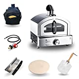 Pizza D'Lite Portable Outdoor Propane Gas Pizza Oven Bundle with 13" Pizza Stone, Peel, Cutter, Carry Bag | Grill, Roast, Bake | For RV, Camping, Tailgating