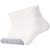 WANDER Men's Athletic Ankle Socks 3-8 Pairs Thick Cushion Running Socks for Men&Women Cotton Socks 7-9/9-12/12-15 (8 Pair A-white, Shoe Size: 9-12)