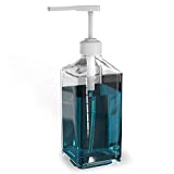 eBun Glass Mouthwash Dispenser with Pump - 37oz Mouth Washer Decanter Holder Bottle for Bathroom, Mouth Wash Rinse Decorative Clear Container, Guest Bathroom Accessories, Dental Office Decor