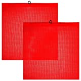 2 Pieces 18 x 18 Inch Safety Flags with Wire Loop Mesh Safety Flag Warning Flag Trailer Safety Flag for Truck and Pedestrian Crossings (Deep Red)