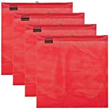 VULCAN Safety Flag With Wire Loop - Bright Red - Vinyl Coated Polyester Construction - 18 Inch x 18 Inch, 4 Pack