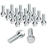 dynofit 12x1.25 Wheel Lug Bolts for Wheel Spacers, 20pcs ET 28mm Shank 17mm Hex 48mm Length Solid Chrome Studs Set for 2014-2020 Je/ep Renegade, 2018-2020 Compass, 2014-2020 Cherokee and More