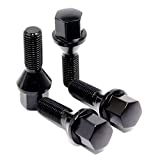 Set of 20 Veritek 14x1.5mm Black Wheel Lug Bolts for Aftermarket Custom Wheels Conical Seat 2.16 Inch 28mm Shank 17mm Hex