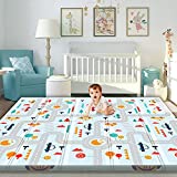 Gimars XL 0.6 inch Thicker Reversible Foldable Baby Play Mat, Waterproof Foam Floor Baby Crawling Mat, Portable Baby Playmat for Infants, Toddler, Kids, Indoor Outdoor Use
