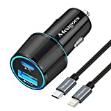 Fast USB C Car Charger, Meagoes 20W PD Rapid Charging Adapter Compatible for Apple iPhone 14 Pro Max/14 Pro/14 Plus/14/13/12/Mini/11/XS/XR/X/8 Plus/SE 3-3.3ft MFi Certified Type C to Lightning Cable