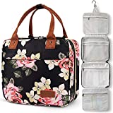 Toiletry Bag, WDLHQC Hanging Travel Toiletries Bag for Women,Waterproof Bathroom and Shower Organizer Kit for Toiletries, Cosmetics, Makeup (Black)