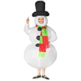 Inflatable Santa Claus and Snowman Costume for Adults Funny Blow Up Costume Suit for Christmas Halloween Cosplay (Snowman)