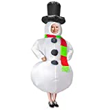 Inflatable Costume for Adults Blow Up Costume Suit for Christmas Halloween Cosplay, Snowman and Reindeer Riding (snowman)