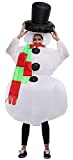 Qshine Christmas Inflatable Snowman Cosplay Costume Party Fancy Dress Blow Up Body Suit Jumpsuit Adult (Adult)