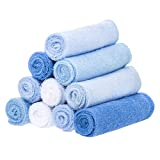 Spasilk Soft Terry Bath Washcloths, Newborn Boy or Girl, Baby Shower Gift, Blue, One Size, 10 Count