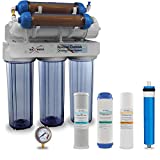 Max Water 6 Stage 100 GPD (Gallon Per Day) RODI (Reverse Osmosis Deionization) Water Filtration System for Aquarium and Hydroponics