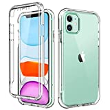 SKYLMW iPhone 11 Case 2019 6.1 inch,[Built in Screen Protector] Full Body Shockproof Dual Layer High Impact Protective Hard Plastic & Soft TPU with Phone Bumper Tough Cover Cases for Women Men,Clear