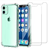 Cavie Brands iPhone 11 Clear Case with 2 Screen Protectors, Maximum Shock Absorption Protection, Clear iPhone 11 Case, Compatible with Apple iPhone 11