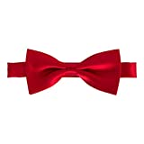Pre-tied Bow Ties Adjustable Neck Band, Bow Ties in Assorted Ties (Red)