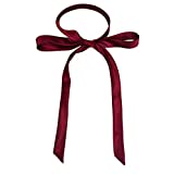 SYAYA Ladies Long Pre Bow Tie Solid Color Bowtie for Women WLJ14 (deep red)
