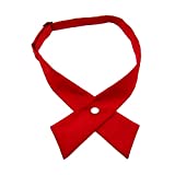 Tie for Men Women Adjustable Criss-Cross Bowtie School Uniform Pre Tied Bows for Girls Neck Tie Accessories Bowtie03 (Red)