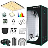 MARS HYDRO 3x3 Grow Tent Kit Complete TS1000 Dimmable Full Specturm 2.3x2.3x5.2FT Grow Tent Complete System 27"x27"x63"Growing Tent Kit 1680D Indoor Grow Kit with Upgraded 4" Inline Fan Filter Kit