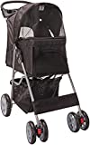Pet Stroller Cat/Dog Easy to Walk Folding Travel Carrier Carriage, Onyx Black