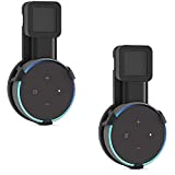 WALI AMM002-2B Outlet Wall Mount Stand for Smart Home Speakers Voice Assistants Dot 3rd Gen Hanger Holder Case Bracket Space Saving Perfect Accessories Without Messy Wires or Screws, 2 Pack, Black