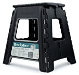 Brookstone, 16” Folding Step Stool for Adults, Non-Slip Textured Grip Surface, Foldable Space Saving Design, Carrying Handle, Holds Up to 300 Pounds, Great for Kitchen and Rest of Home