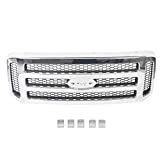 JMTAAT Front Grille Assembly Compatible with Ford 2005-2007 SuperDuty F250 F350 F450 F-250 F-350 F-450 Chrome With Gray Honey Comb Replacement for FO1200456 (Without Emblem)