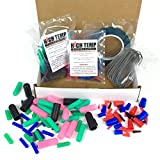 124 Piece High Temp Silicone Plug, Cap, Masking Tape and Hook Assortment - Complete Masking System Kit for Powder Coating, Painting, Anodizing, Plating & Media Blasting