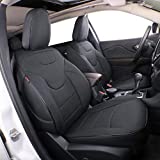 EKR Custom Fit Full Set Car Seat Covers for Select Jeep Compass 2017 2018 2019 2020 2021 - Leatherette (Black)