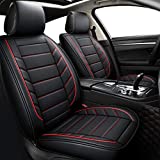 Seat Covers fit Car SUV Truck fit for Focus Fusion Fiesta Venue Explorer Edge Renegade Liberty Patriot Compass Grand Cherokee (Full Set, Black and Red)