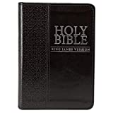 KJV Holy Bible, Mini Pocket Size, Black Faux Leather w/Ribbon Marker, Red Letter, King James Version