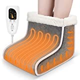 Heating Pad for Foot, Electric Heated Foot Warmer, Soft Foot Warmer Boots, Removable and Washable, 6-Level Heating and 4-Level Timing, Winter Gifts for Women & Men, Christmas, Massage
