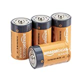 Amazon Basics 4 Pack D Cell All-Purpose Alkaline Batteries, 5-Year Shelf Life, Easy to Open Value Pack