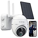 Solar Security Camera Outdoor, Wireless WiFi 360° PTZ Camera outdoor, 15000mAh Battery Solar Powered Security Cameras with 1080P Night Vision, PIR Motion Detection, 2 Way Audio, IP65, SD/Cloud Storage