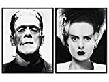Frankenstein, Bride Poster Set - Gift for Vintage Hollywood Horror Monster Movie, Goth, Gothic Fan, Men, Teens, Kids Bedroom - 8x10 Funny Photo Photograph Wall Art Decor, Room Decorations Pictures