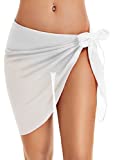CHICGAL Women's Swimsuit Cover-ups Bathing Suit Sarongs Summer Beach Wrap Shorts Bikini Mini Dress (White,M)