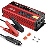 Maxpart 1000W Power Inverters, Modified Sine Wave 1000W Inverter 12v to 110v AC Converter with Dual AC Outlets 2.4A USB Inverter and Dual 12V Car Cigarette Lighter for Truck/RV Power Converter Car