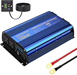 Power Inverter 1100 watt DC 12V to AC 120V Modified Sine Wave 1000w Inverter with LCD Display Remote Control 2AC Outlets Dual 2.4A USB Ports for Car RV Truck Boat by VOLTWORKS
