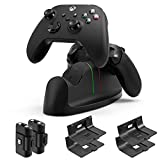 Charger for Xbox Series X|S Controller- Dual Dock Charging Station Compatible with Xbox Core Controller, Charger Stand with 2x1400mAH Rechargeable Battery Packs for Xbox Series X|S Wireless Controller