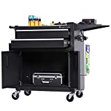 TANKSTORM Tattoo Trolley, Tattoo Cart, Tattoo Work Station, Service Cart Storage Black(TZ12W)