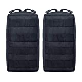 Tacticool 2 Pack Molle Pouches - Tactical Compact Water-Resistant EDC Pouch (2 Pack-Black)