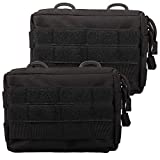 Novemkada MOLLE Pouches - 2 Pack Tactical Compact Water-Resistant Utility Gadget Gear EDC Pouch (Pack of 2 Black)