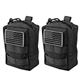 AMYIPO MOLLE Pouch Multi-Purpose Compact Tactical Waist Bags Small Utility Pouch (Black Small Pouch -(2 PCS))
