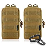 FUNANASUN 2 Pack Molle Pouches - Tactical Compact Water-Resistant EDC Utility Pouch Bags